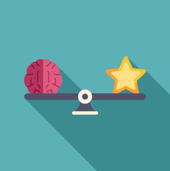 Brain and star balancing on a scale vector