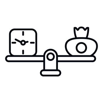 Time is money concept balancing on a scale vector