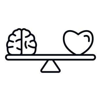 cerebro y corazón equilibrio, elegir Entre razón y emoción vector