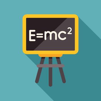 Blackboard displaying emc2 equation representing science education vector