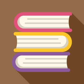 Stack of colorful books representing education and learning vector