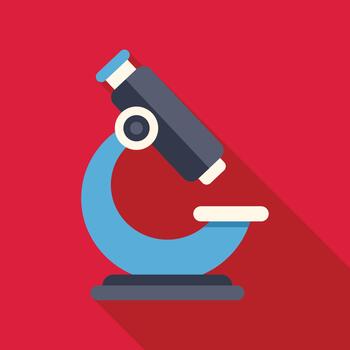 Microscope icon representing science research and education vector