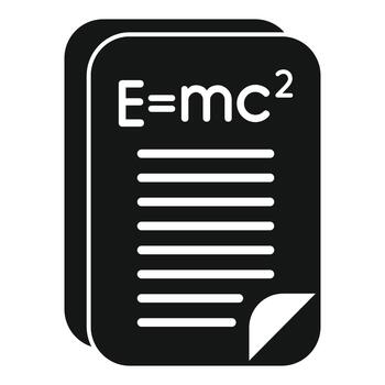 Physics emc2 formula on document paper vector
