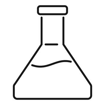Erlenmeyer flask icon representing science chemistry experiment vector