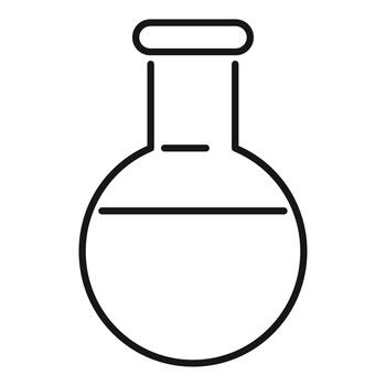 redondo fondo matraz con líquido en laboratorio icono vector
