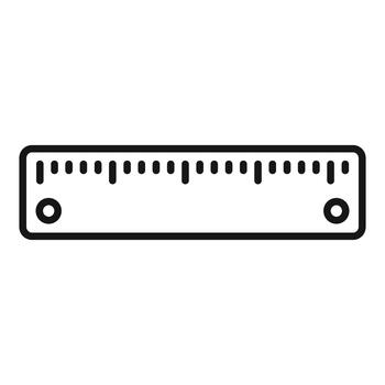Measuring ruler tool displaying length and accuracy vector