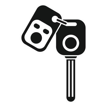 Car key with remote fob unlocking vehicle security vector