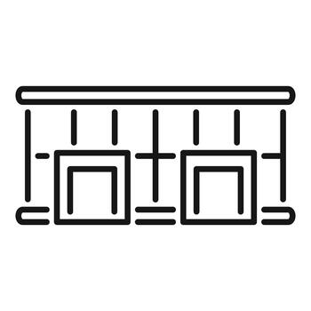 andamio construyendo edificio estructura línea Arte icono vector