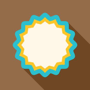 Empty zigzag star burst shape with shadow vector
