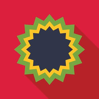 Starburst shape with long shadow flat design vector