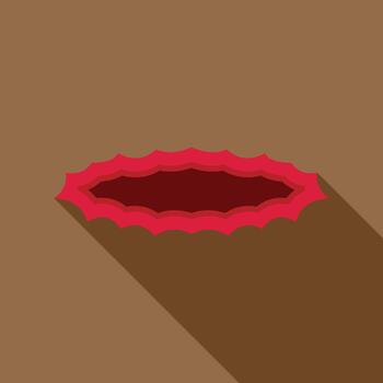 Torn paper border creating deep red hole vector