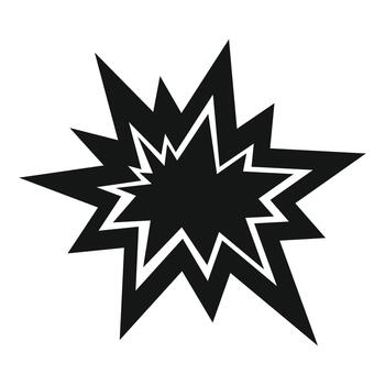 Explosion icon displaying burst effect and comic action vector