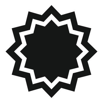 Starburst shape icon showing a zigzag badge vector