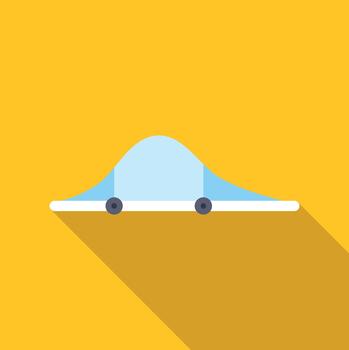 Bell curve normal distribution graph icon with shadow vector