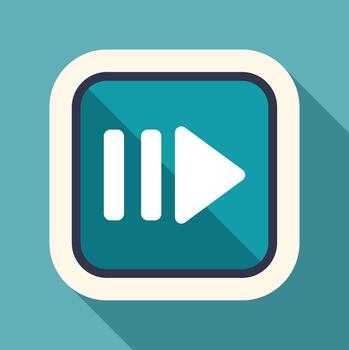 Media player button showing pause and fast forward vector