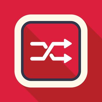 Shuffle icon random playback button flat design vector