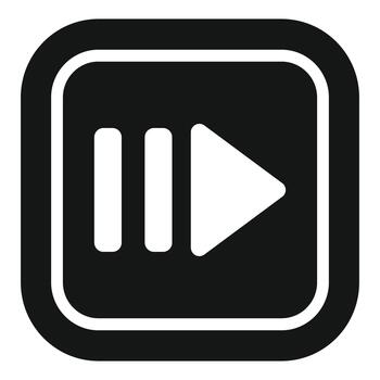 Pause and next media player button icon vector