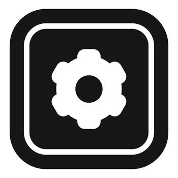 Gear settings icon symbolizing option configuration vector
