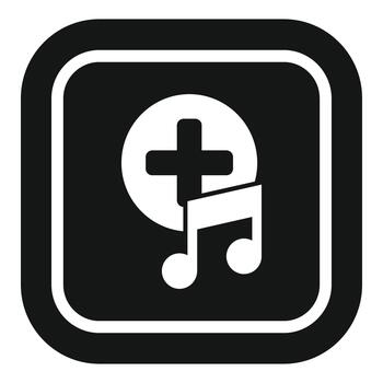 Adding music icon for sound media interface vector