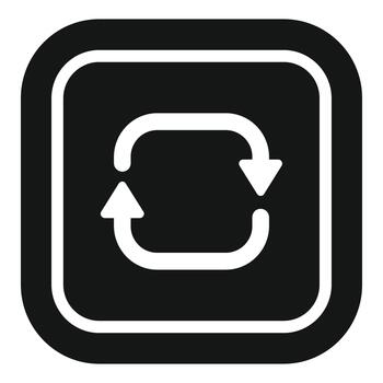 Refresh reload sync loop icon on black background vector