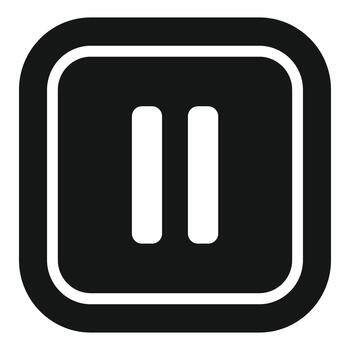 Pause button icon for media player interface design vector