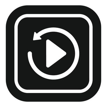 Replay button media player interface symbol vector