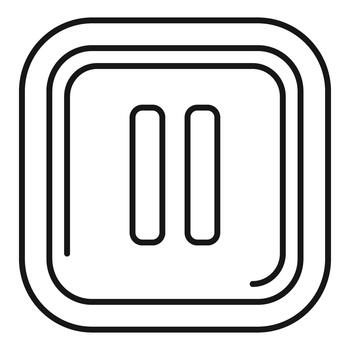 Pause button media player interface digital icon outline vector