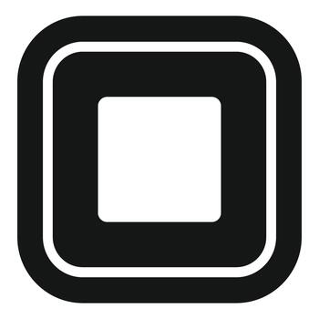 Stop button icon for media player interface vector