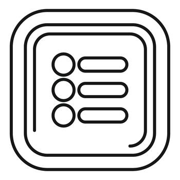 lista opciones menú botón interfaz línea icono vector