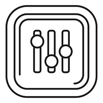 Control panel settings icon with vertical sliders vector