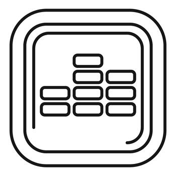 Equalizer interface icon displaying audio sound levels vector