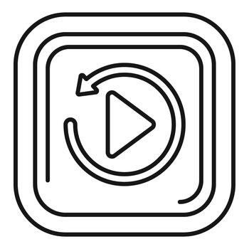 Looping playback button with refresh arrow vector
