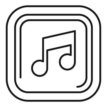 Music note icon representing audio player application vector