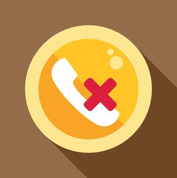 Declining a phone call flat design application icon vector