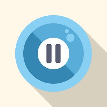 Pause button icon on minimal flat background vector