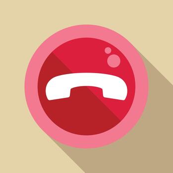 rojo final llamada botón con teléfono receptor icono vector