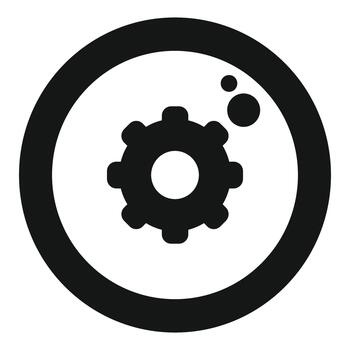 Settings gear icon with notification dots vector
