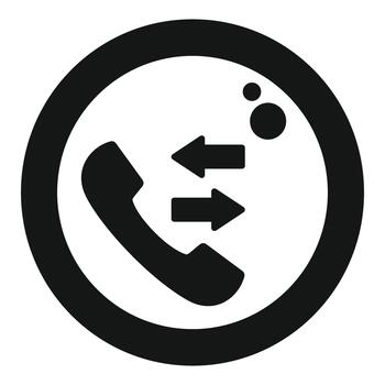 Phone handset icon with incoming call outgoing call arrows vector