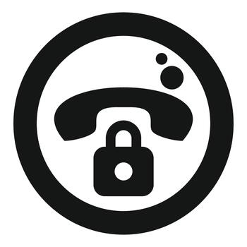 teléfono auricular con bloquear simbolizando seguro llamada comunicación vector