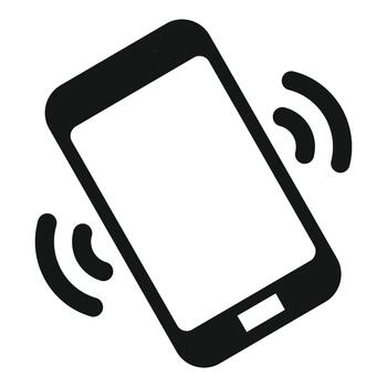 Smartphone vibrating, receiving an incoming call or new notification vector