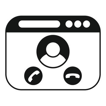 Online call interface user profile icon vector