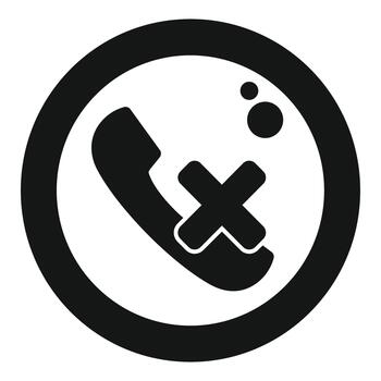 Phone call rejecting icon indicating communication failure vector