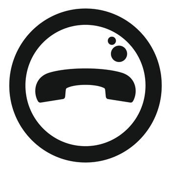 Hanging up call icon creating sad face vector