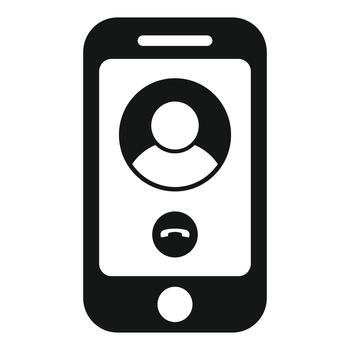 Smartphone displaying incoming call with contact refusing icon vector