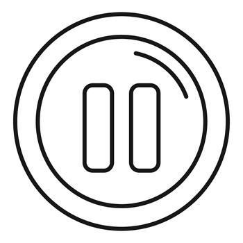 línea Arte pausa botón medios de comunicación jugador controlar icono vector