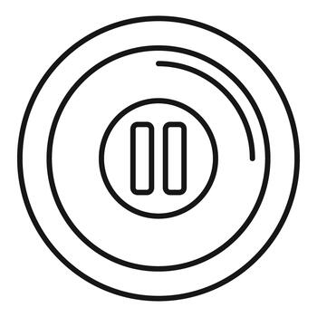 Pause button icon for media player interface vector