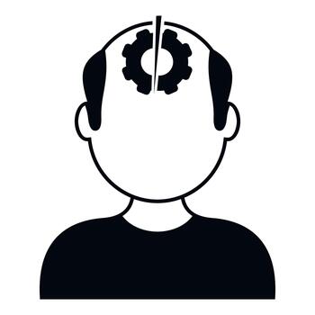 Person thinking brainstorm solution problem solving concept vector