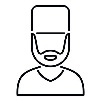 Man wearing hat with beard representing avatar user vector