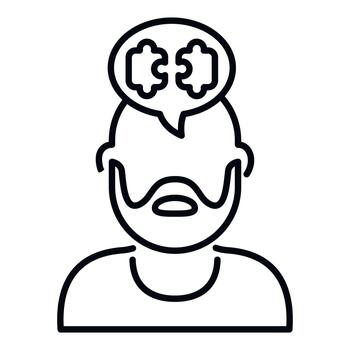 barbado hombre pensamiento, problema resolviendo, hallazgo solución vector