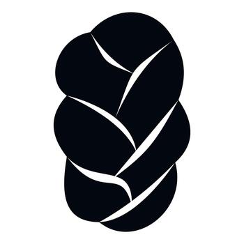 Braid creating hair styling icon simple design vector